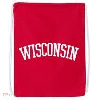 Wisconsin College Sports Fan Logo Drawstring Bag thumb 0