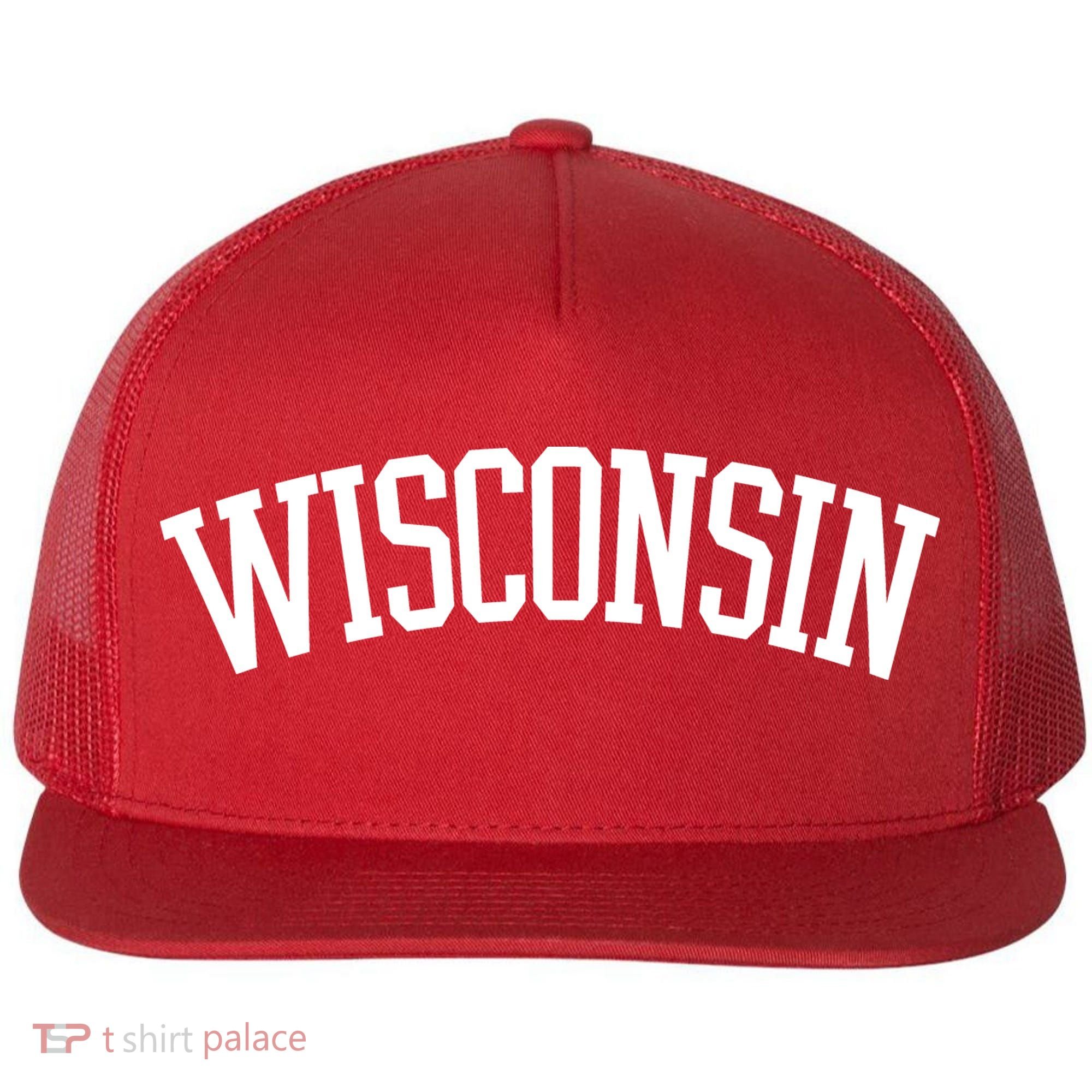 Wisconsin College Sports Fan Logo Flat Bill Trucker Hat