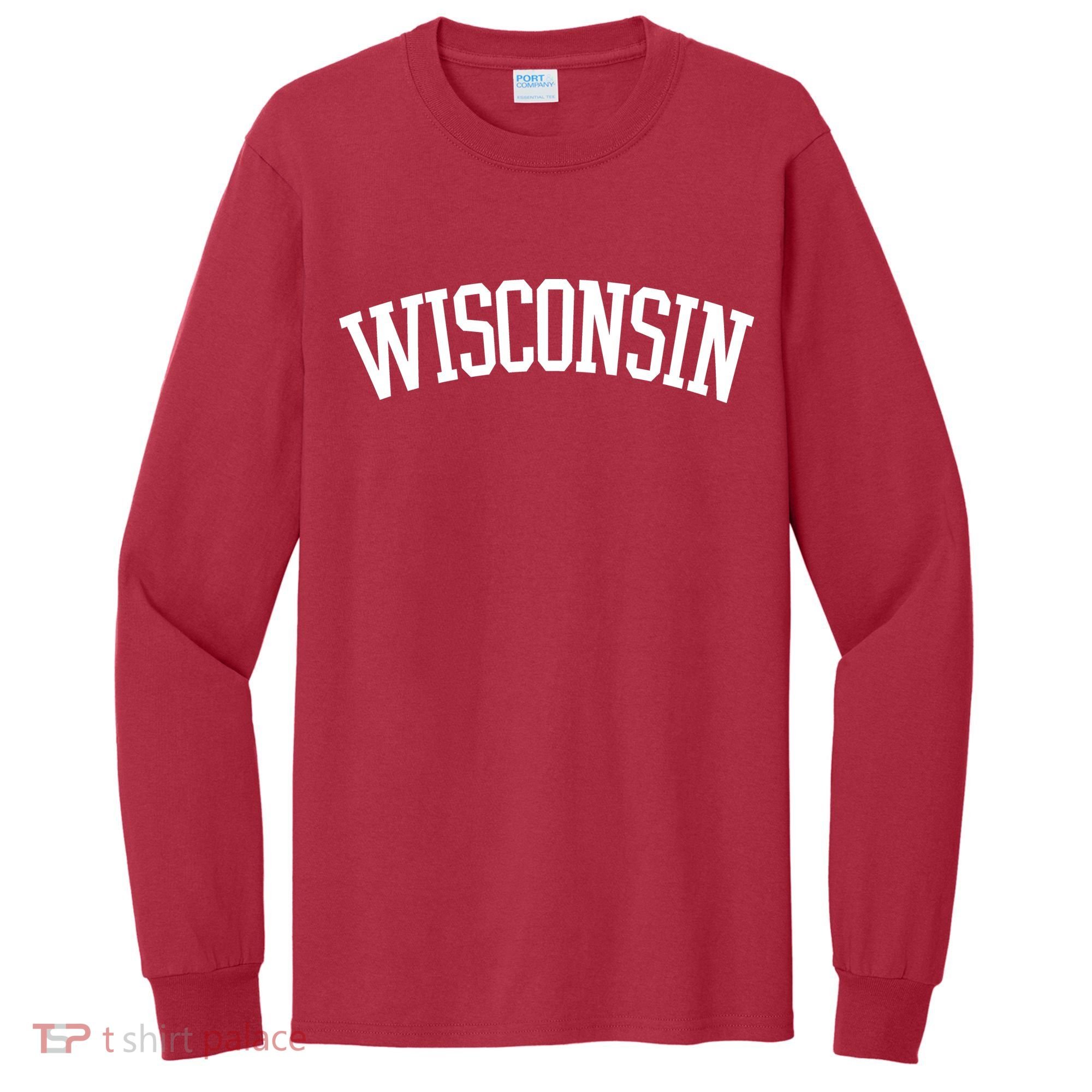 Wisconsin College Sports Fan Logo Tall Long Sleeve Shirt