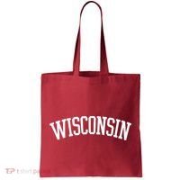 Wisconsin College Sports Fan Logo Tote Bag thumb 0