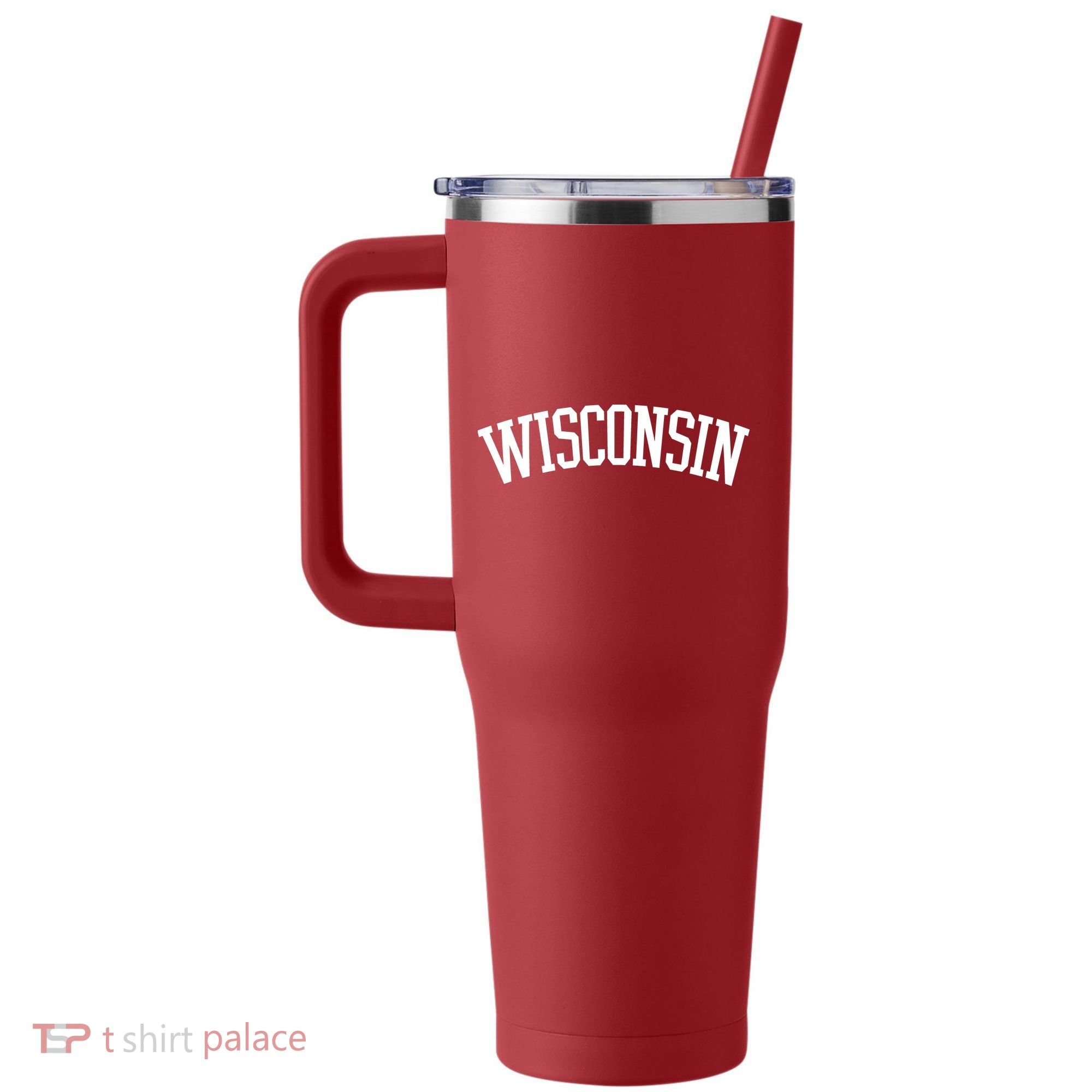 Wisconsin College Sports Fan Logo 40oz Vacuum Insulated Stainless Steel Travel Tumbler