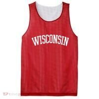 Wisconsin College Sports Fan Logo Mesh Reversible Basketball Jersey Tank thumb 0