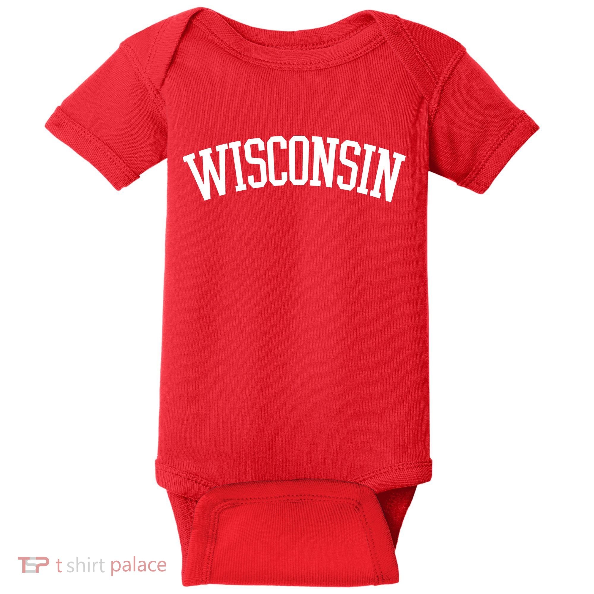 Wisconsin College Sports Fan Logo Baby Bodysuit