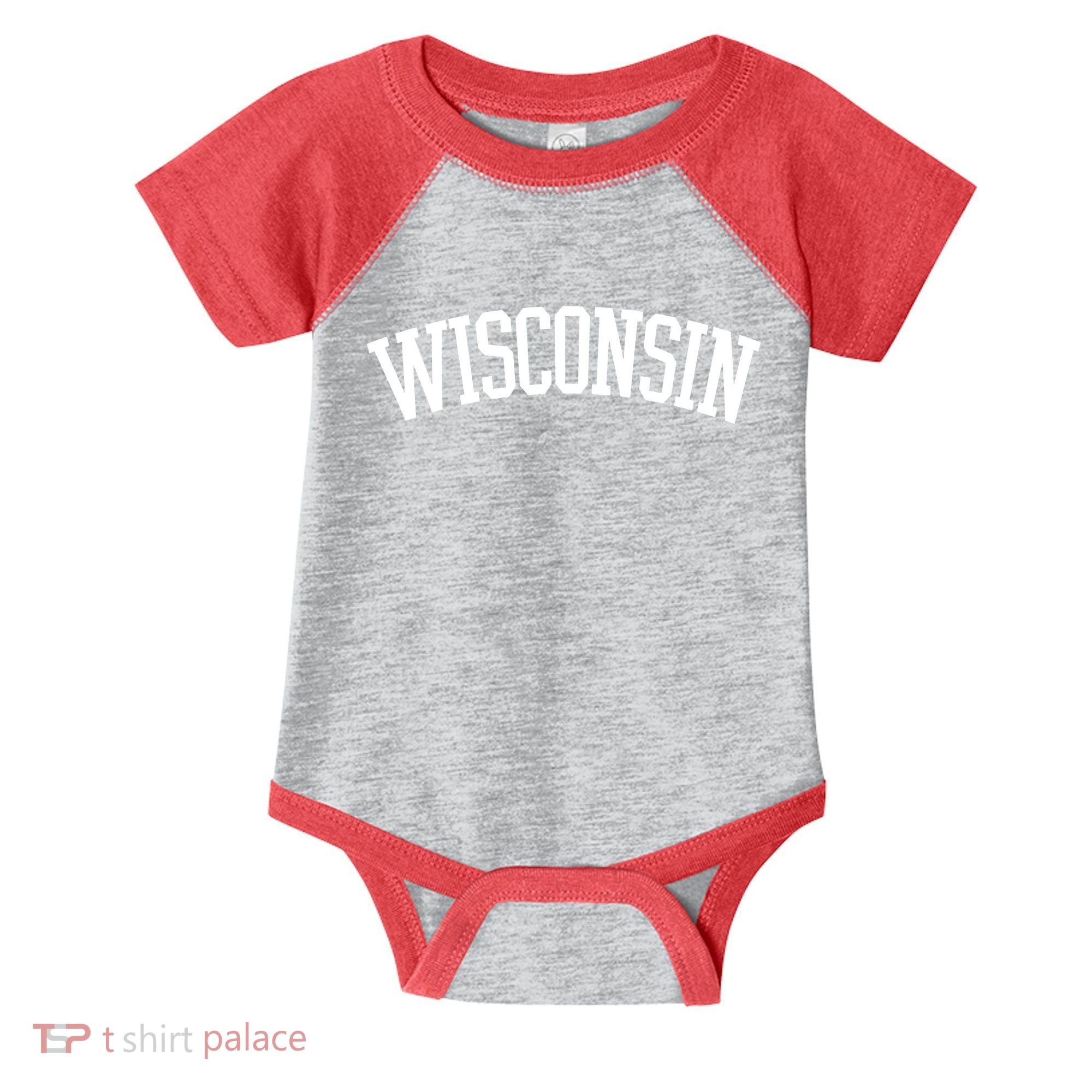 Wisconsin College Sports Fan Logo Infant Baby Jersey Bodysuit
