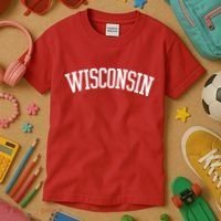 Wisconsin College Sports Fan Logo Kids T-Shirt thumb 3
