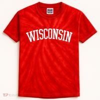 Wisconsin College Sports Fan Logo Kids Tie-Dye T-Shirt thumb 0