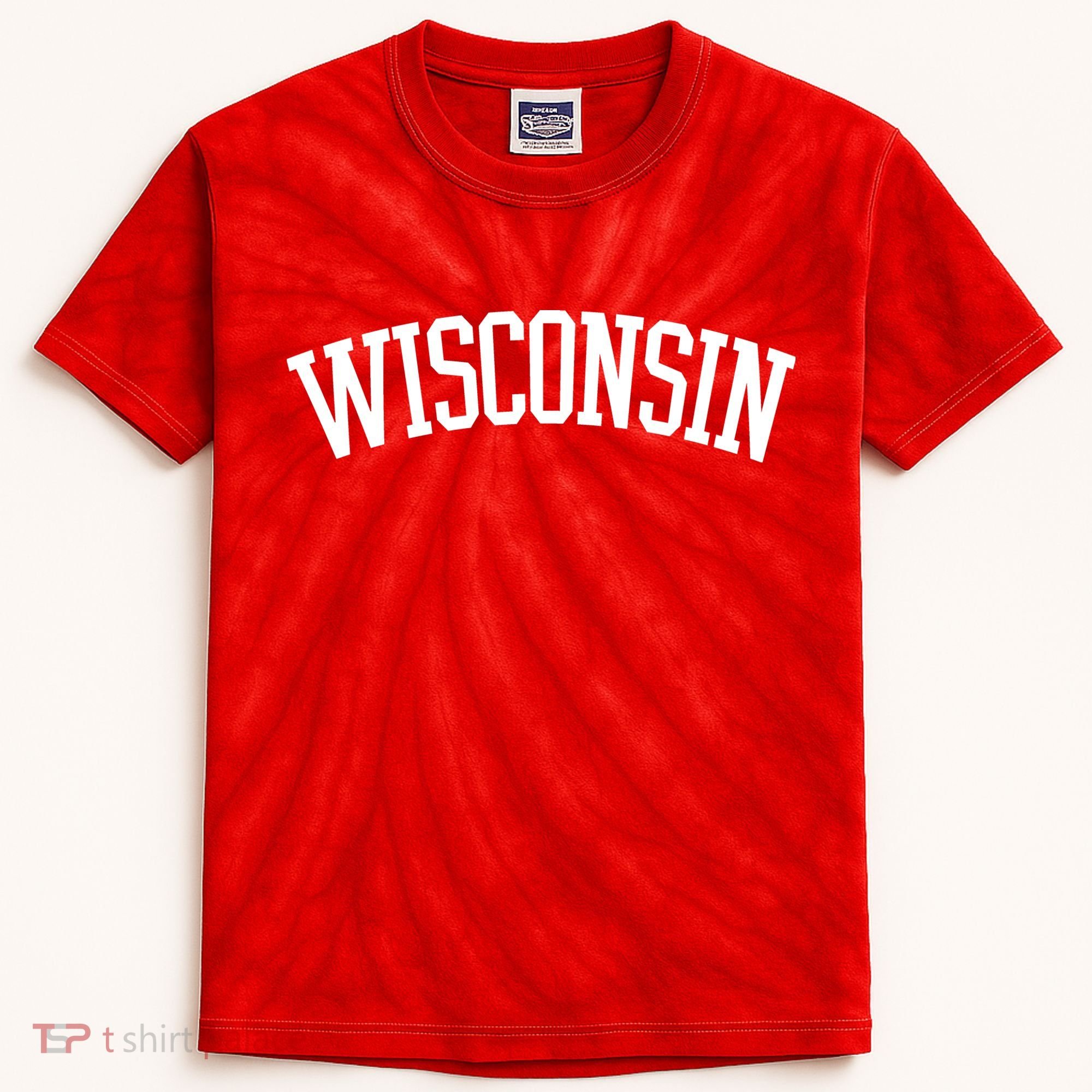 Wisconsin College Sports Fan Logo Kids Tie-Dye T-Shirt