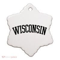 Wisconsin College Sports Fan Logo Ceramic Ornament thumb 0