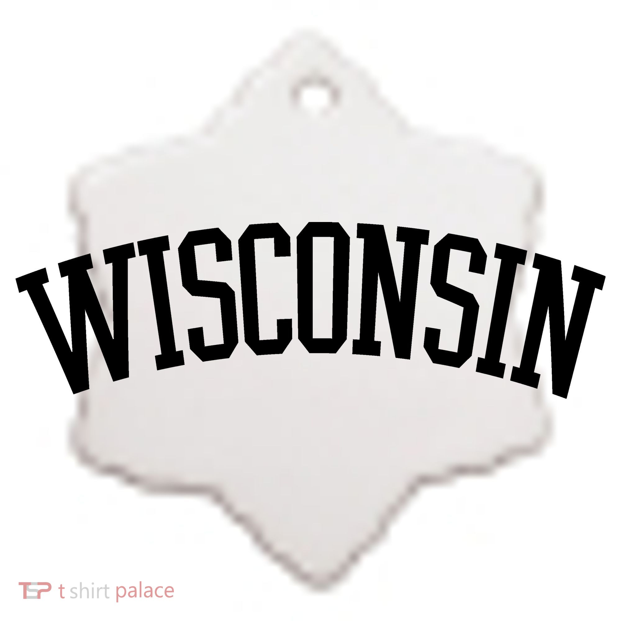 Wisconsin College Sports Fan Logo Ceramic Ornament