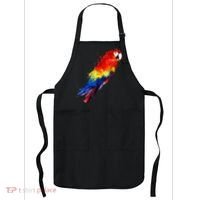 Watercolour Colourful Scarlet Macaw Parrot Bird Painting Apron thumb 0