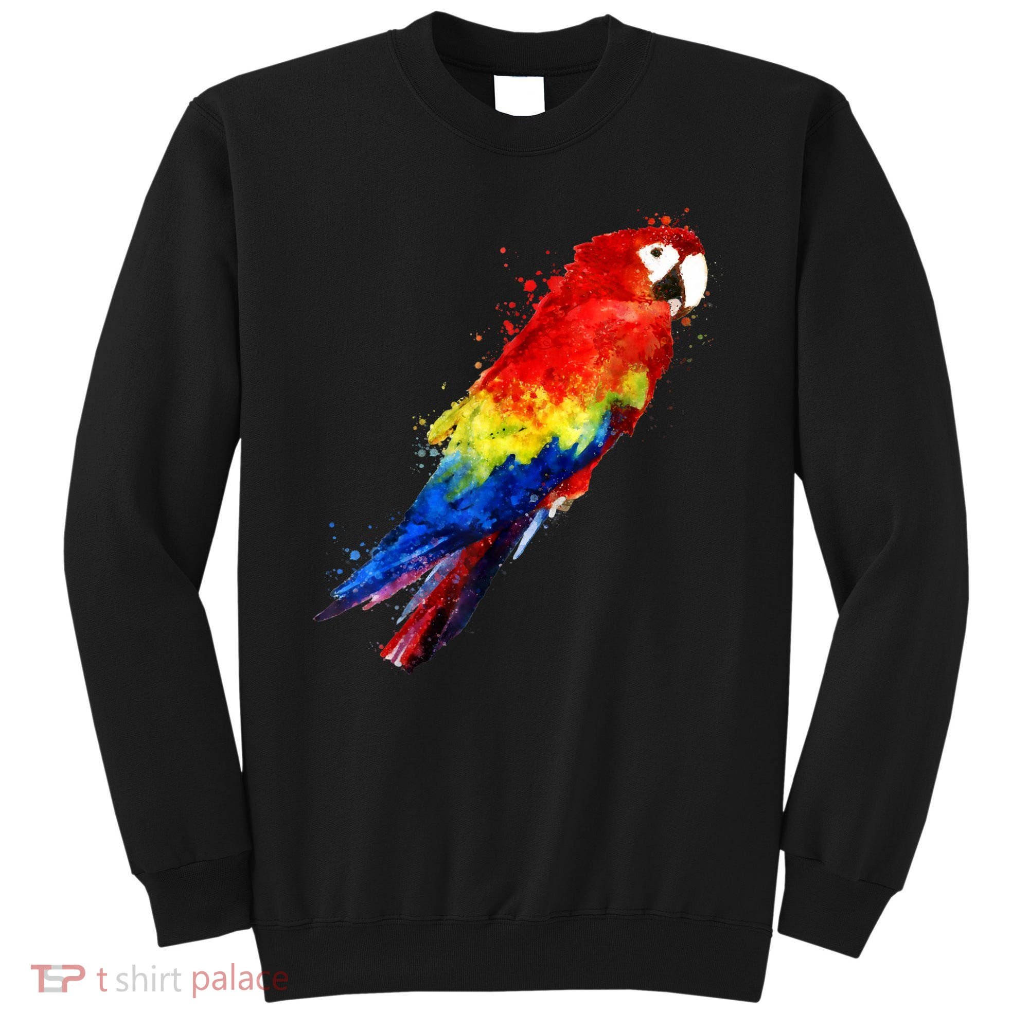 Watercolour Colourful Scarlet Macaw Parrot Bird Painting Sweatshirt