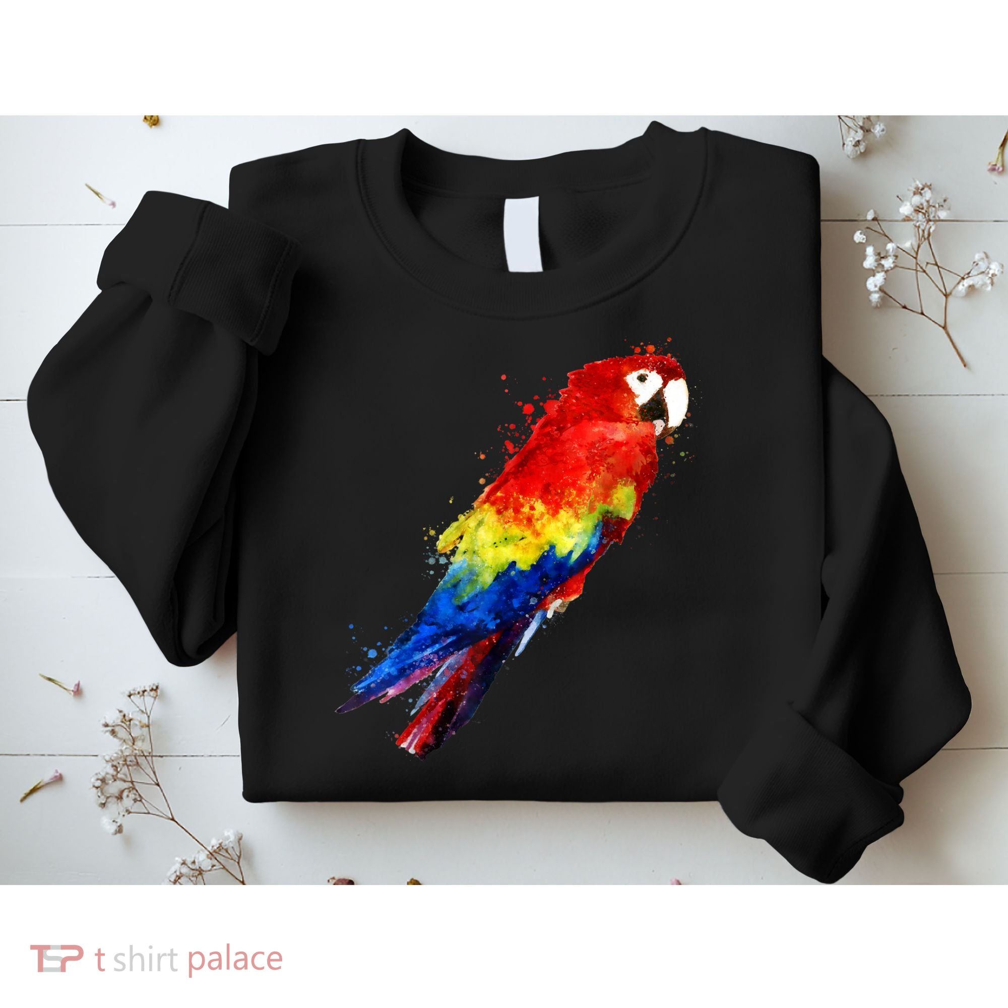 Watercolour Colourful Scarlet Macaw Parrot Bird Painting Sweatshirt