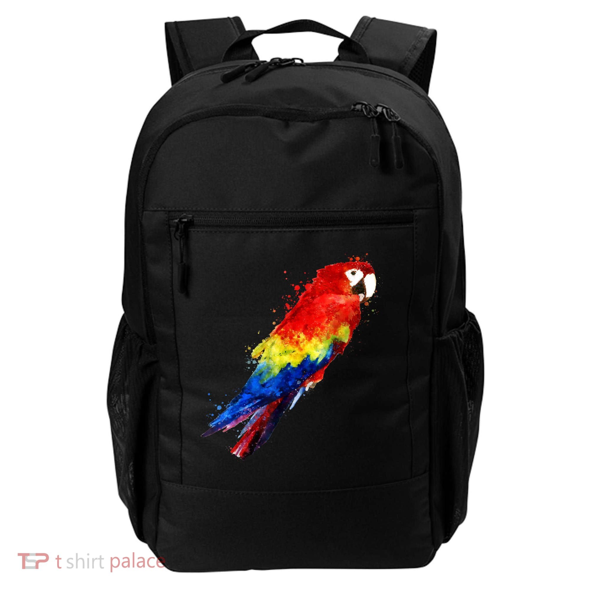 Watercolour Colourful Scarlet Macaw Parrot Bird Painting Backpack