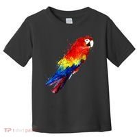 Watercolour Colourful Scarlet Macaw Parrot Bird Painting Toddler T-Shirt thumb 0