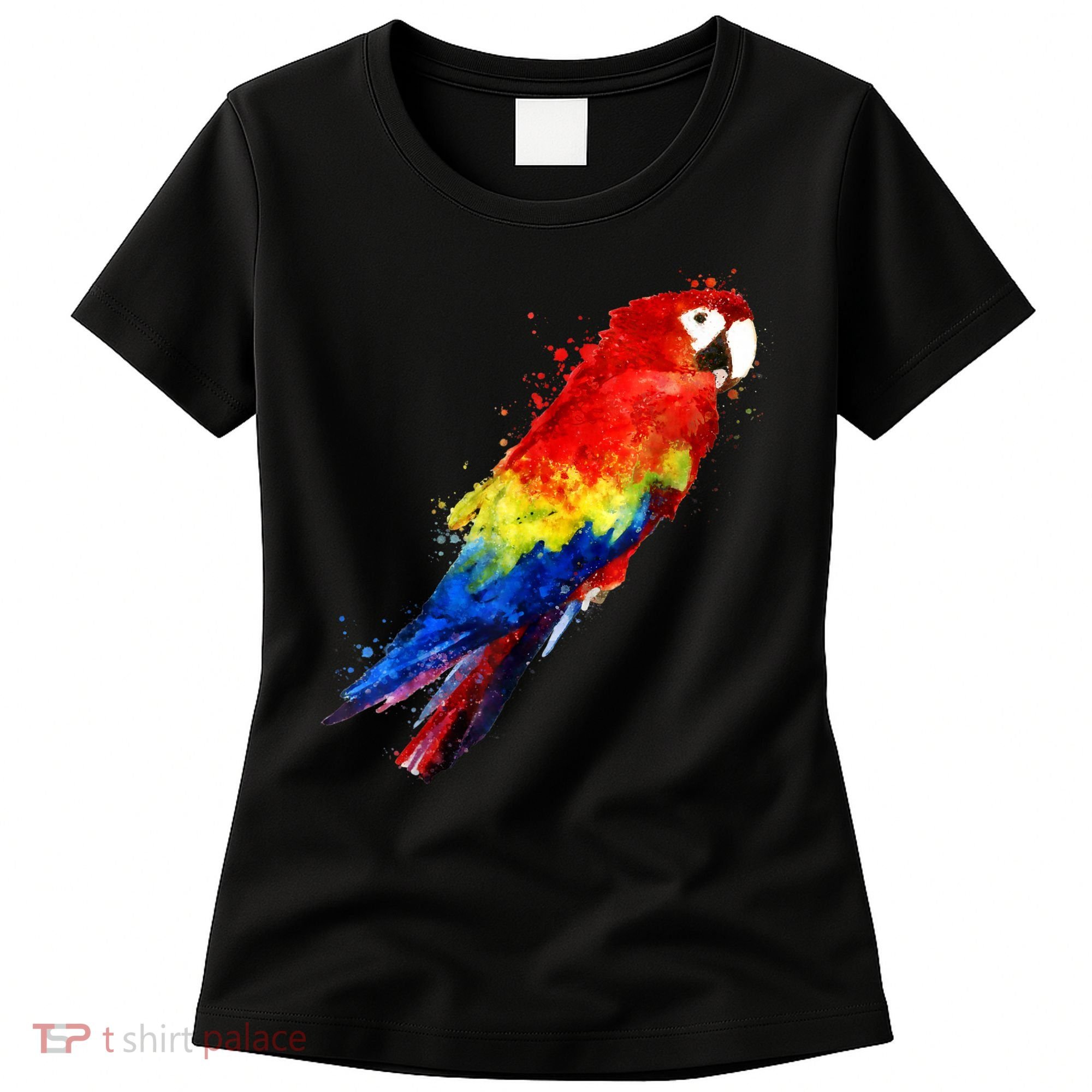 Watercolour Colourful Scarlet Macaw Parrot Bird Painting Women's T-Shirt