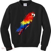Watercolour Colourful Scarlet Macaw Parrot Bird Painting Kids Sweatshirt thumb 0