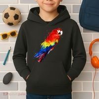 Watercolour Colourful Scarlet Macaw Parrot Bird Painting Kids Hoodie thumb 2