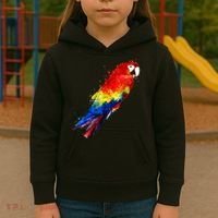 Watercolour Colourful Scarlet Macaw Parrot Bird Painting Kids Hoodie thumb 3