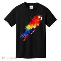 Watercolour Colourful Scarlet Macaw Parrot Bird Painting Kids T-Shirt thumb 0