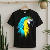 Watercolor Colourful Scarlet Macaw Parrot Bird Painting T-Shirt thumb 2