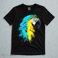 Watercolor Colourful Scarlet Macaw Parrot Bird Painting T-Shirt thumb 5