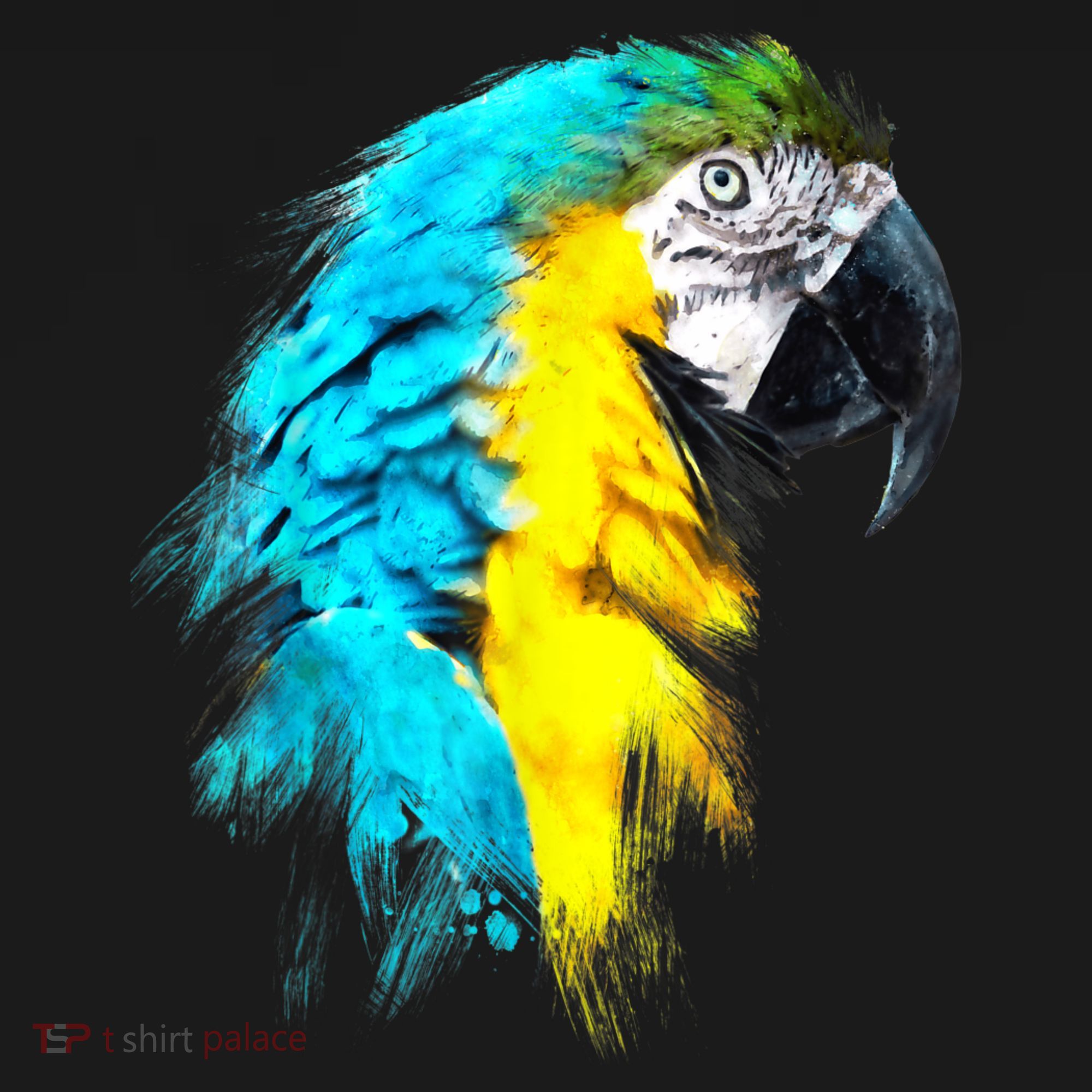 Watercolor Colourful Scarlet Macaw Parrot Bird Painting T-Shirt