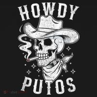 Western Cowboy Skull Hola Howdy Putos Spanish Slang Pajama Set thumb 2