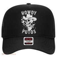 Western Cowboy Skull Hola Howdy Putos Spanish Slang Hat thumb 0