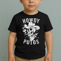 Western Cowboy Skull Hola Howdy Putos Spanish Slang Toddler T-Shirt thumb 2