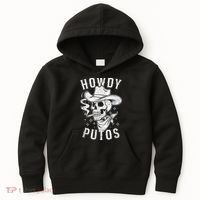 Western Cowboy Skull Hola Howdy Putos Spanish Slang Kids Hoodie thumb 0