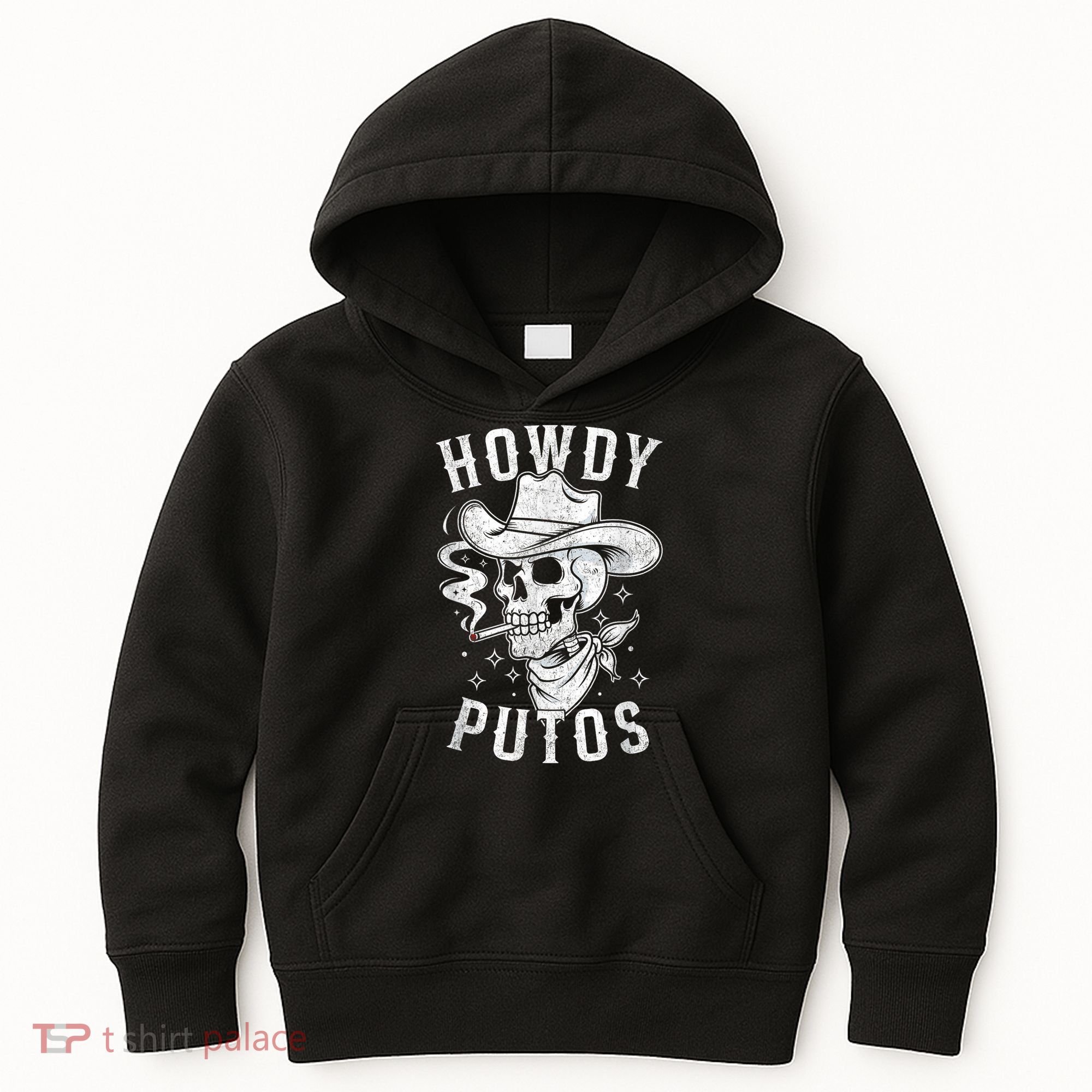 Western Cowboy Skull Hola Howdy Putos Spanish Slang Kids Hoodie
