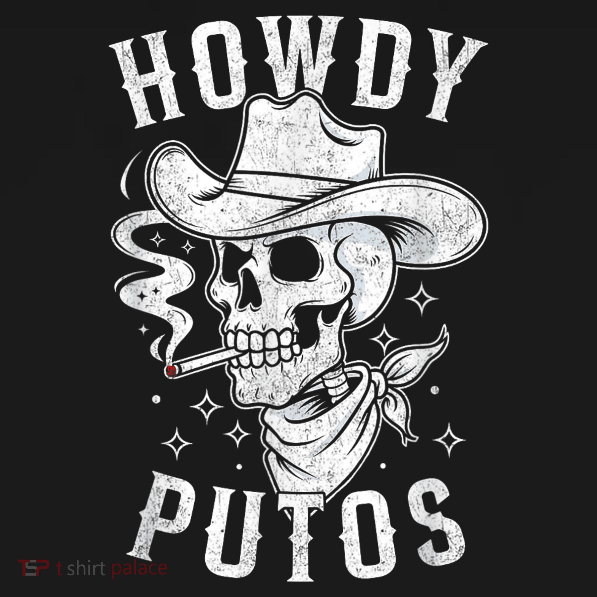 Western Cowboy Skull Hola Howdy Putos Spanish Slang Kids Long Sleeve Shirt