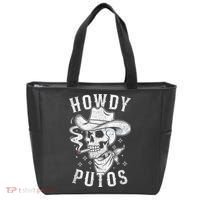 Western Cowboy Skull Hola Howdy Putos Spanish Slang Tote Bag thumb 0