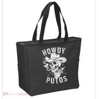 Western Cowboy Skull Hola Howdy Putos Spanish Slang Tote Bag thumb 2