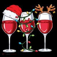 Wine Christmas Santa Hat Xmas Lights Reindeer Antlers Meaningful Gift Coffee Mug thumb 5