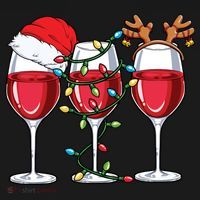 Wine Christmas Santa Hat Xmas Lights Reindeer Antlers Meaningful Gift Women's Hoodie thumb 2