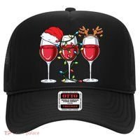 Wine Christmas Santa Hat Xmas Lights Reindeer Antlers Meaningful Gift Hat thumb 0