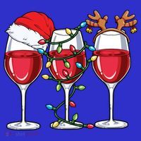 Wine Christmas Santa Hat Xmas Lights Reindeer Antlers Meaningful Gift Mousepad thumb 1