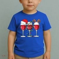 Wine Christmas Santa Hat Xmas Lights Reindeer Antlers Meaningful Gift Toddler T-Shirt thumb 2