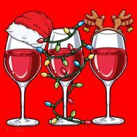 Wine Christmas Santa Hat Xmas Lights Reindeer Antlers Meaningful Gift Santa Hat thumb 1