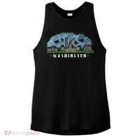 Washington Cartoon Style Illustration Ladies PosiCharge Tri-Blend Wicking Tank thumb 0