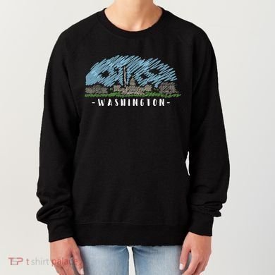Washington Cartoon Style Illustration Women's Sweatshirt