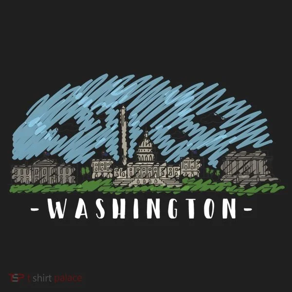 Washington Cartoon Style Illustration Women's Sweatshirt