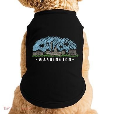 Washington Cartoon Style Illustration Doggie Tank