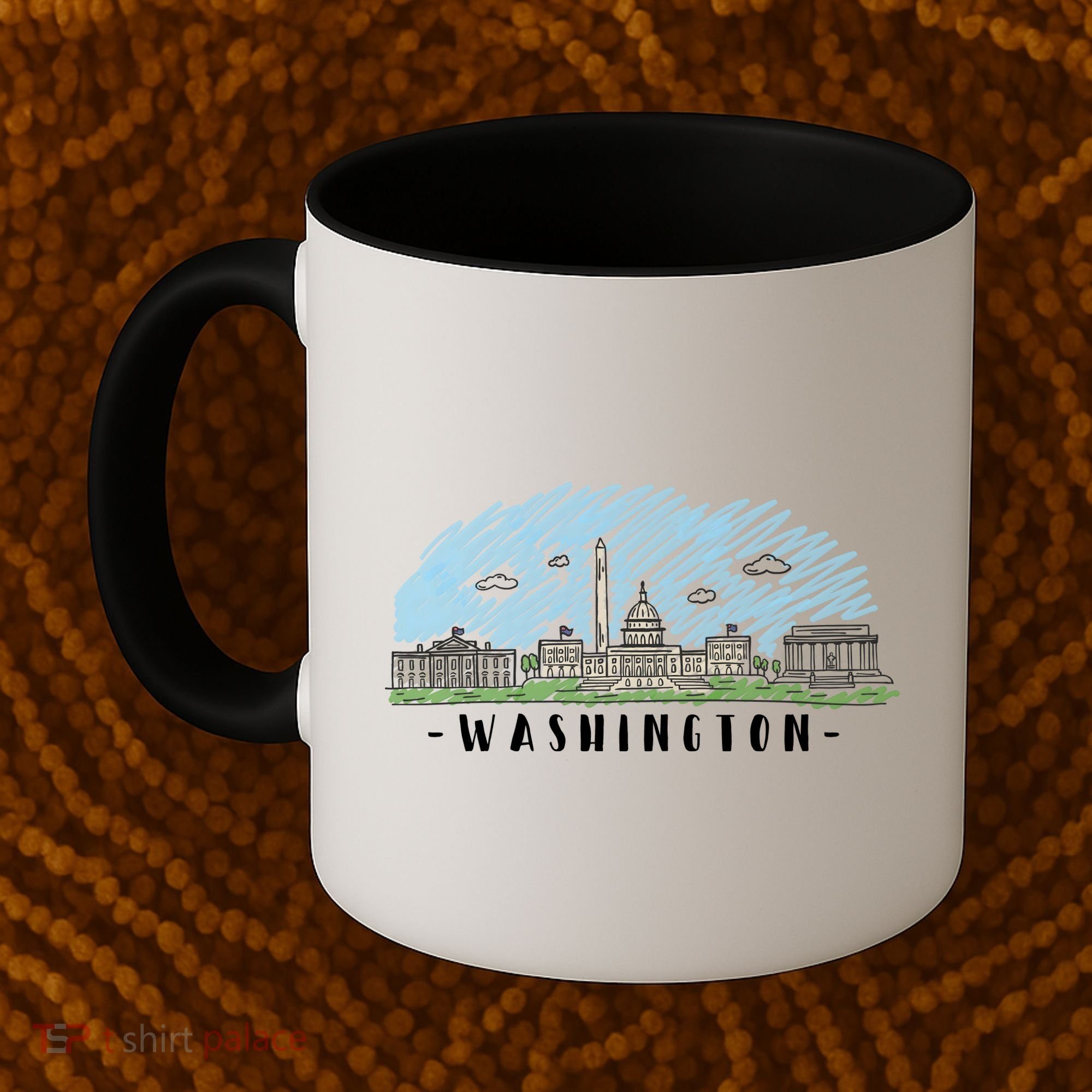 Washington Cartoon Style Illustration Coffee Mug