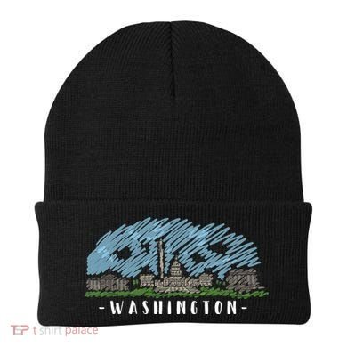Washington Cartoon Style Illustration Beanie