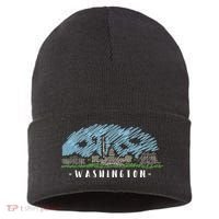 Washington Cartoon Style Illustration Sustainable Knit Beanie thumb 0