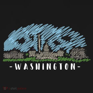 Washington Cartoon Style Illustration Tall Hoodie
