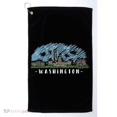 Washington Cartoon Style Illustration Golf Towel