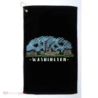 Washington Cartoon Style Illustration Golf Towel thumb 0